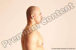 Nude Man White Detailed photos Slim Bald Dynamic poses Realistic